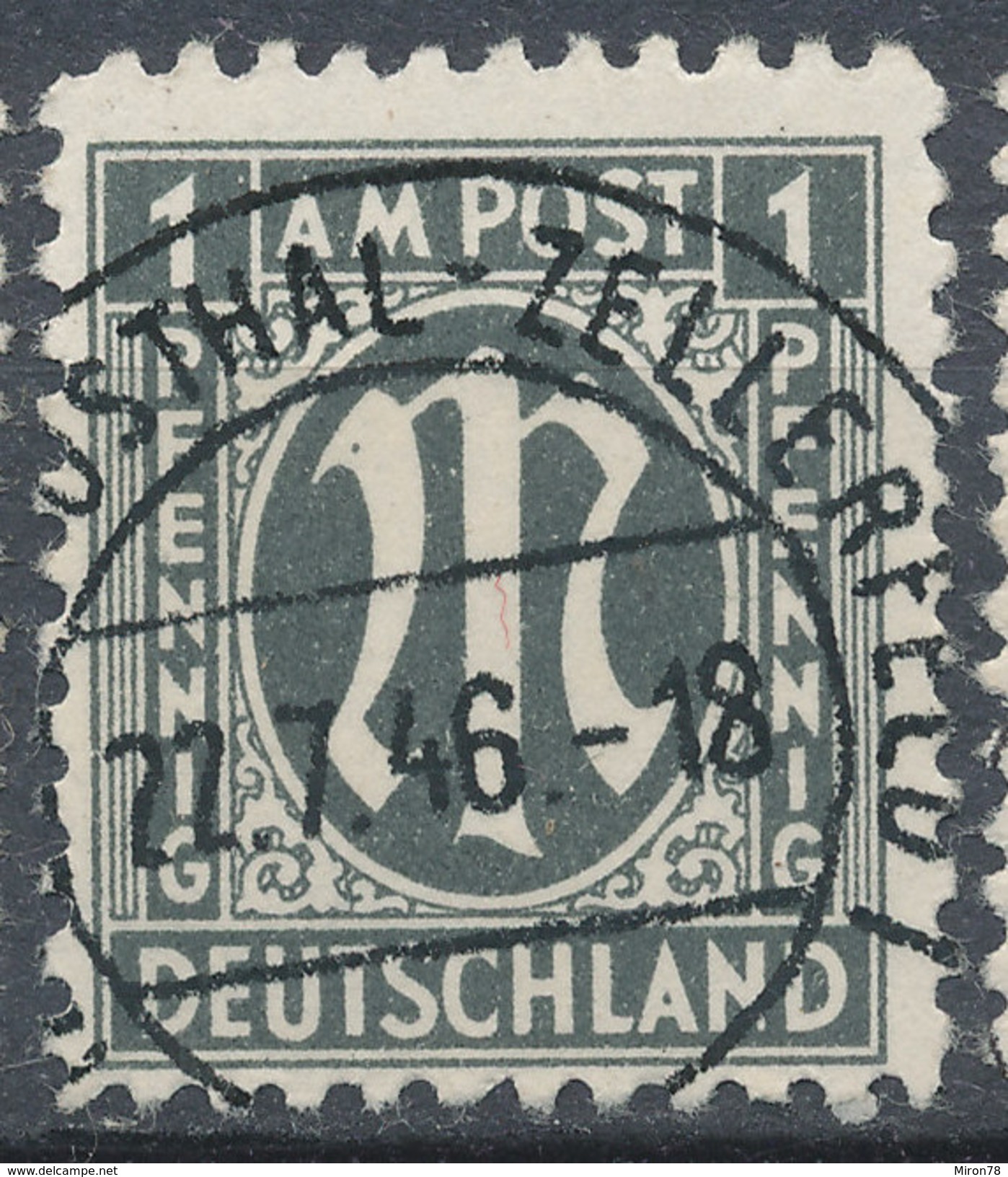 Stamps Germany 1945-46 1pf Tip3 Used - Other & Unclassified