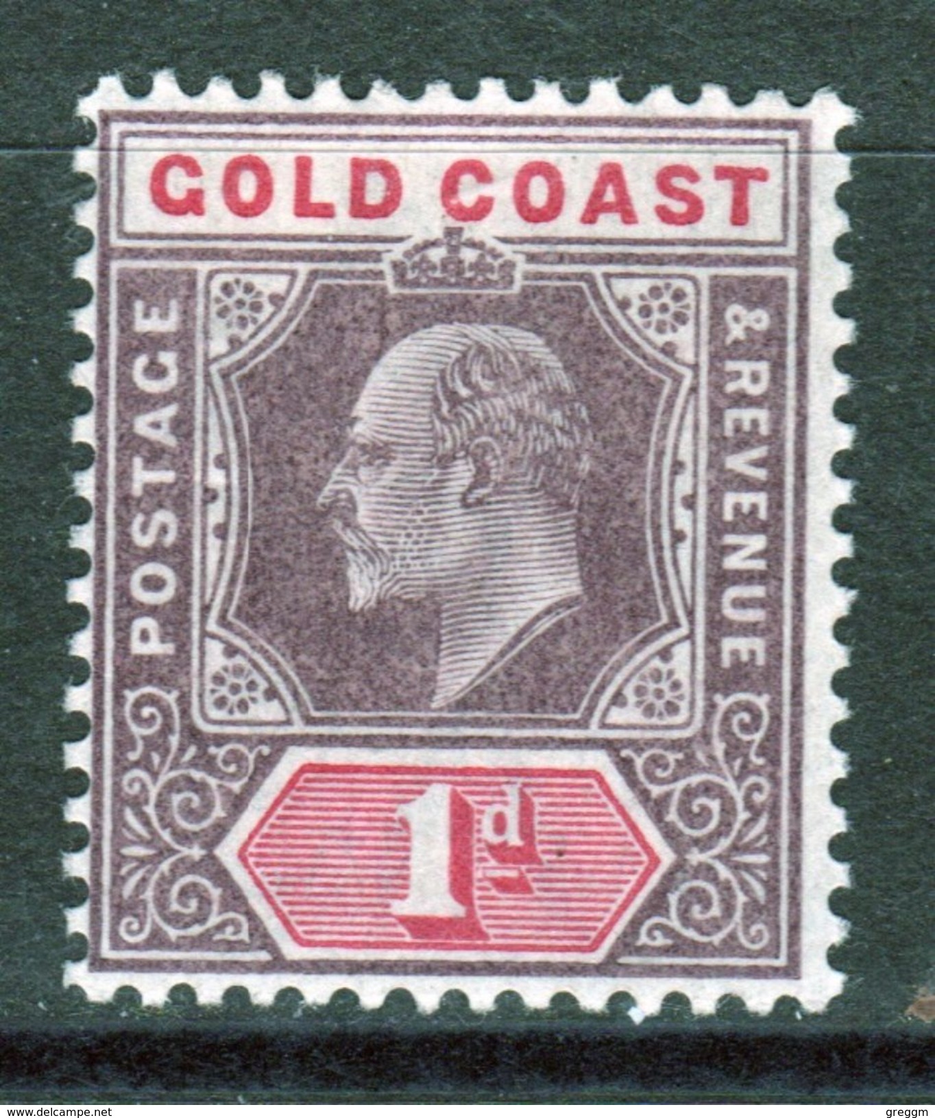 Gold Coast Edward VII 1d  Dull Purple And Red Stamp From 1902. - Gold Coast (...-1957)