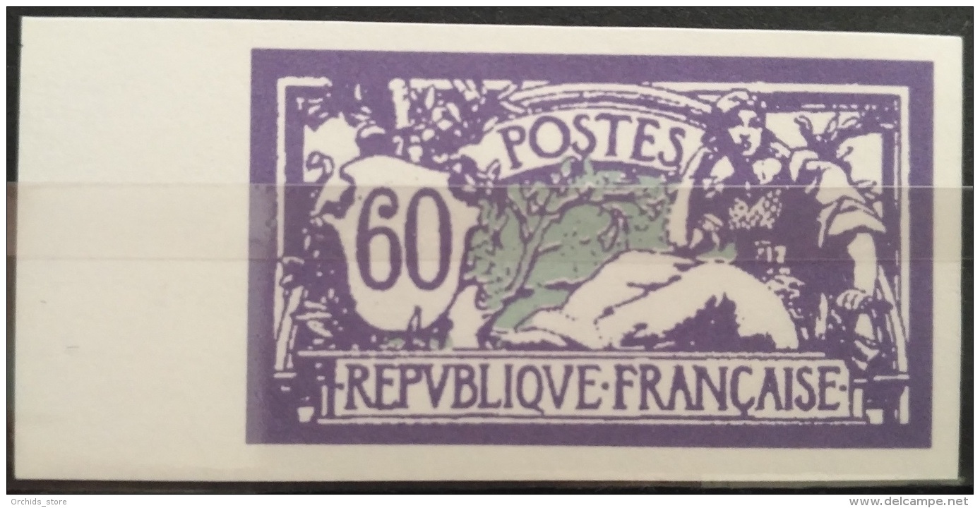 V33 France 1920 Type Merson - Liberty And Peace - 60c Violet Et Bleu - Modern Reproduction Imperforated - Neufs