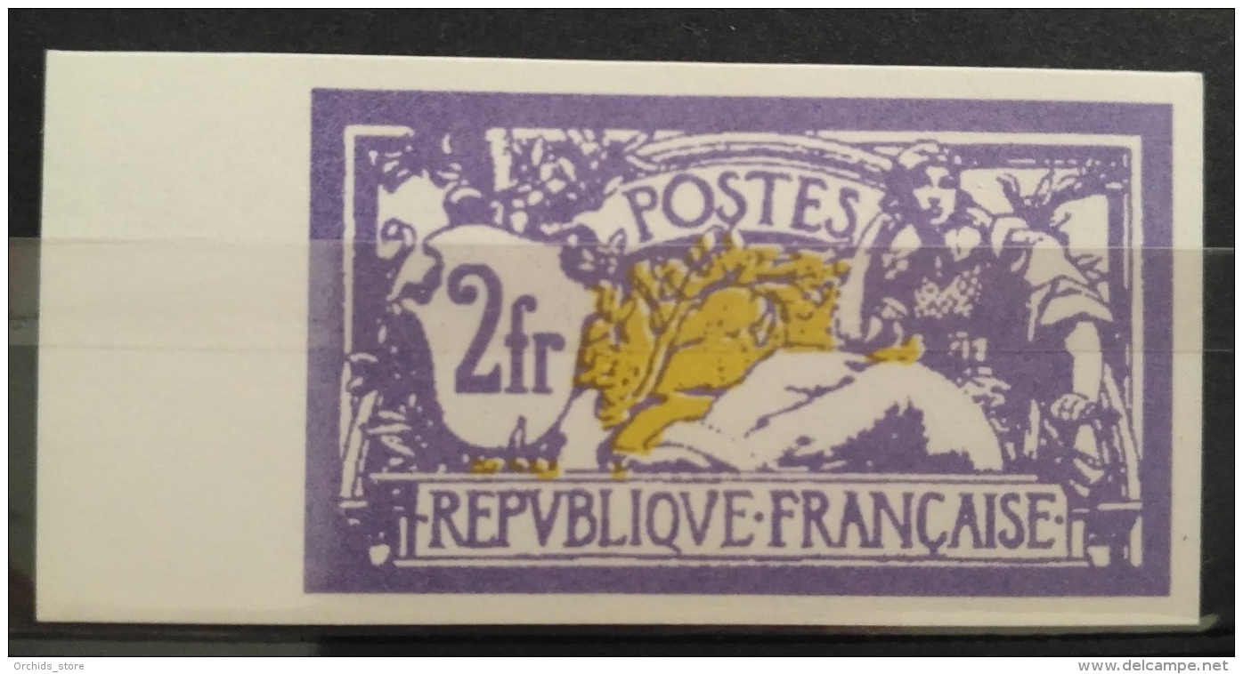 V33 France 1900 Type Merson - Liberty And Peace - 2 Fr Violet Et Jaune- Modern Reproduction Imperforated - Neufs