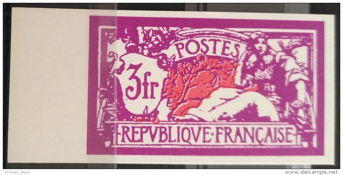 V33 France 1927 Type Merson - Liberty And Peace - 3 Fr Lilas Et Carmin - Modern Reproduction Imperforated - Unused Stamps