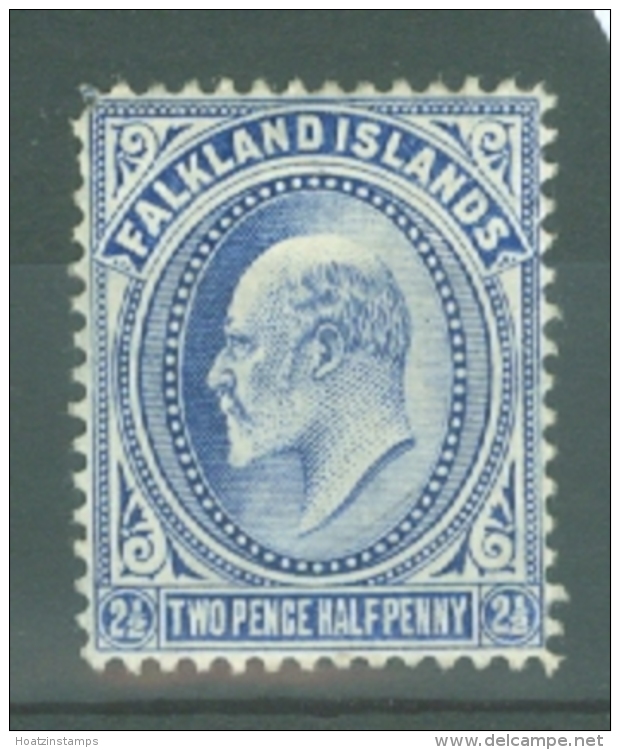 Falkland Is: 1904/12   Edward   SG46    2&frac12;d   Ultramarine   MH - Falkland Islands