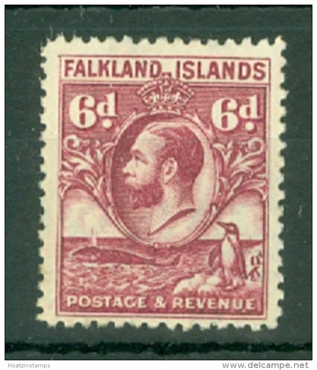 Falkland Is: 1929/37   KGV - Pictorial   SG121a    6d  Reddish Purple   MH - Falkland