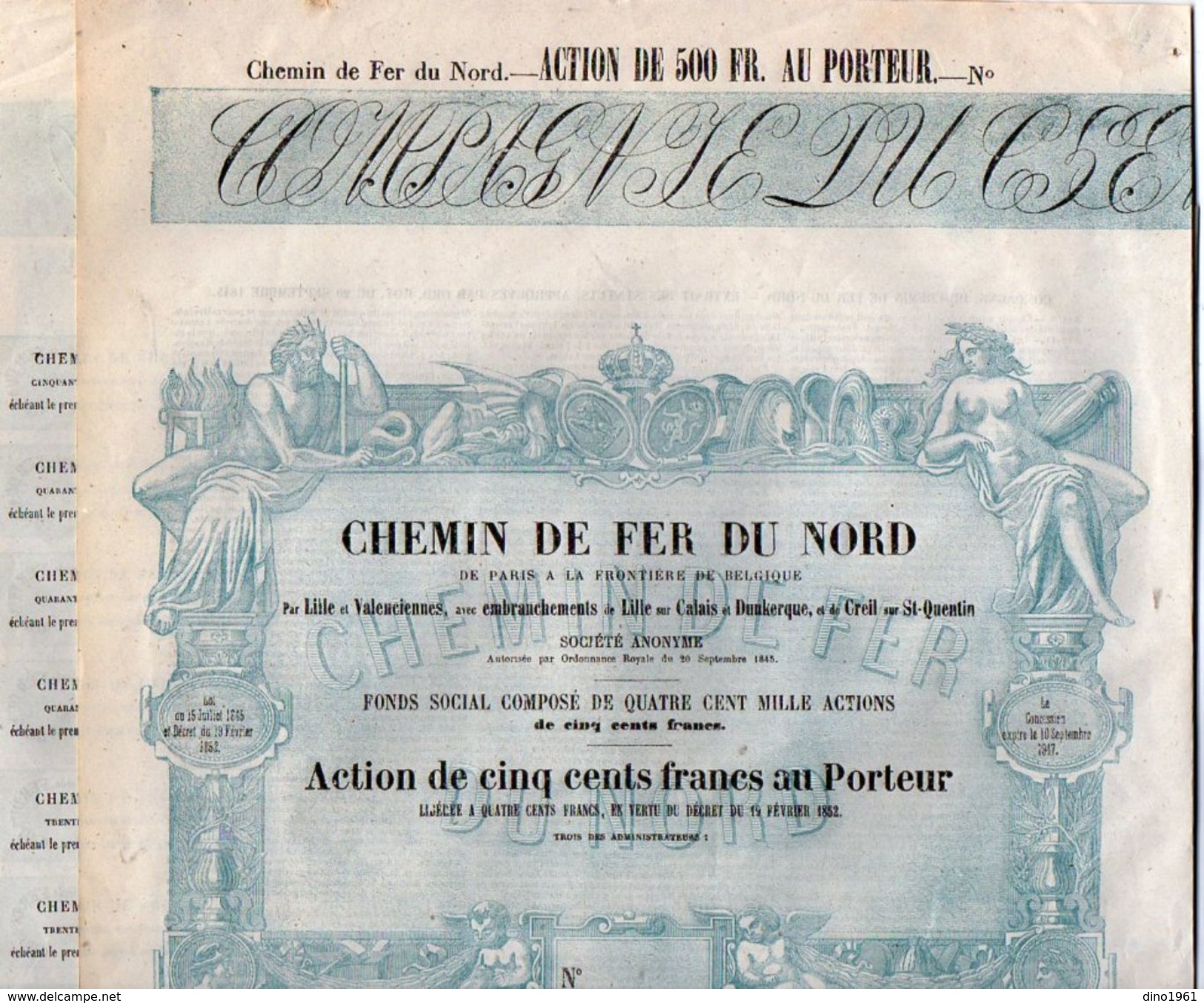 VP11.524 - Action - PARIS  - Chemin De Fer Du Nord Par LILLE - VALECIENNES - CALAIS - DUNKERQUE - CREIL - ST QUENTIN - Ferrocarril & Tranvías