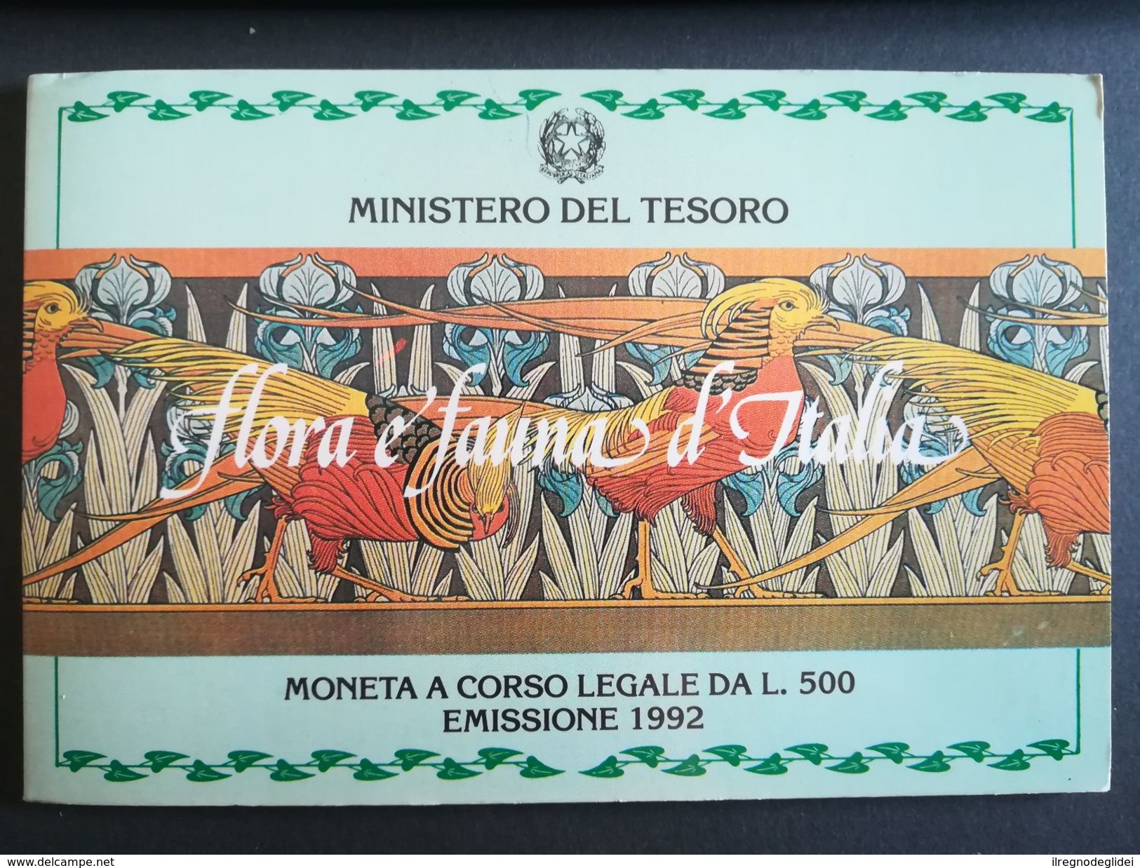 MONETA CELEBRATIVA FLORA E FAUNA - ANNO 1992 - 500 LIRE - FDC - Italia - Tiratura 43.000 - Commemorative