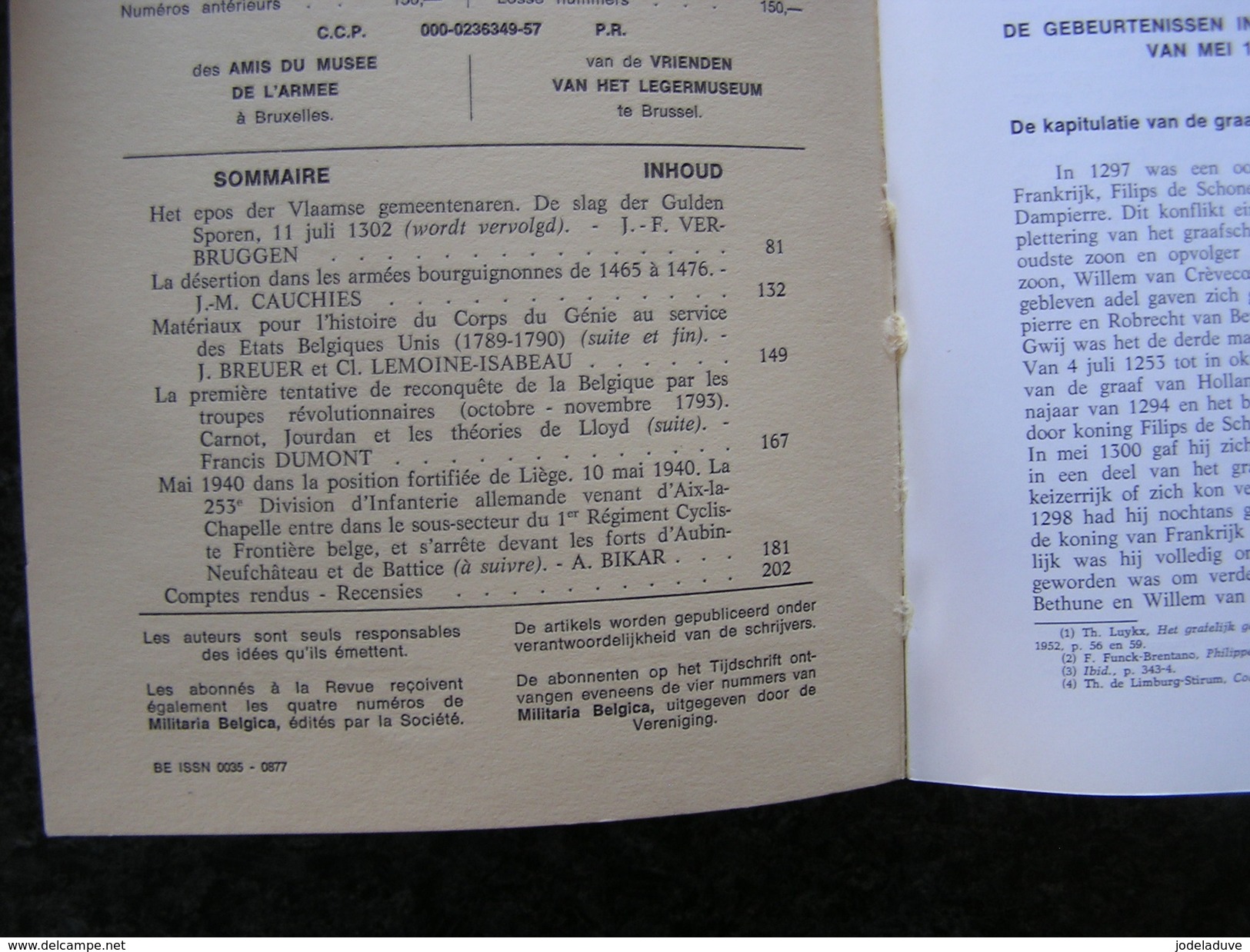 REVUE BELGE D' HISTOIRE MILITAIRE XXII 2 Oorlog Guerre 40 45 1e Régiment Cyclistes Fort Aubin Neufchâteau Empire Hainaut - Histoire