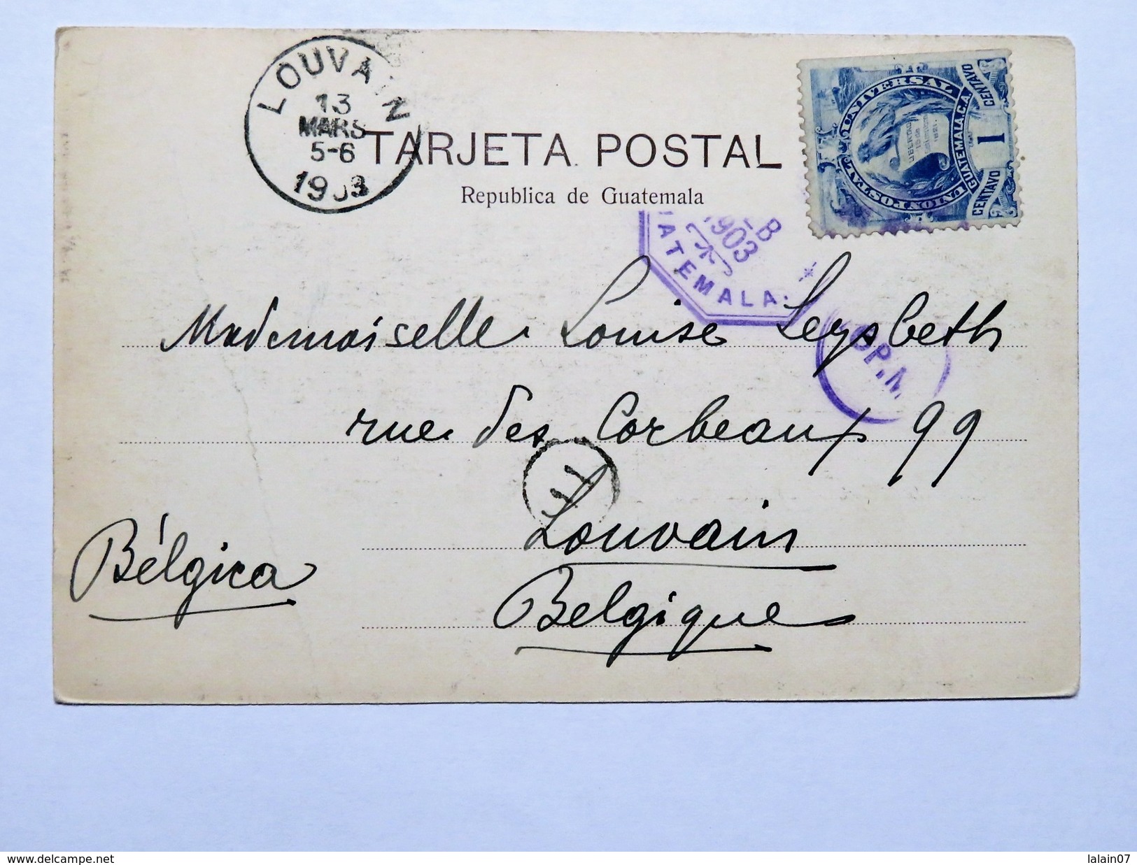 C.P.A. GUATEMALA : Direccion General De Correos, Sello 1903 - Guatemala