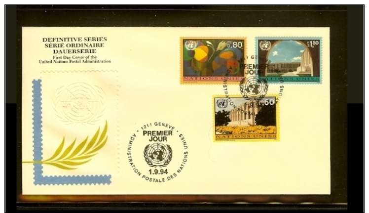 1994 - VN/UNO Geneva FDC Mi. 256-257 - Definitive Series [A18_39] - FDC