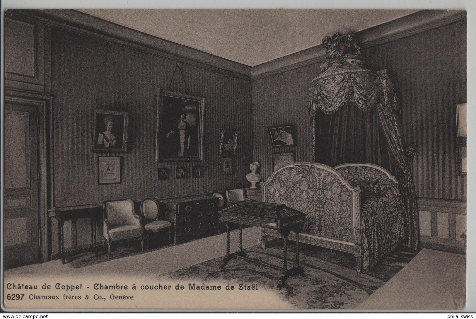 Chateau De Coppet - Chambre A Coucher De Madame De Stael - Photo: Charnaux Freres No. 6297 - Coppet