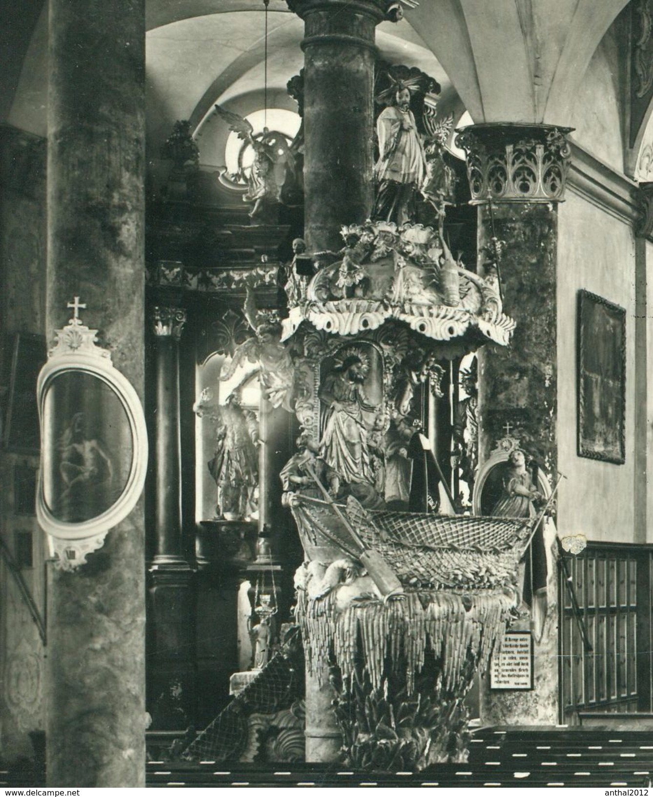 Rarität Traunkirchen OÖ Kirche Innen Schöne Kanzel Um 1910 Verlag M. Germann - Traun