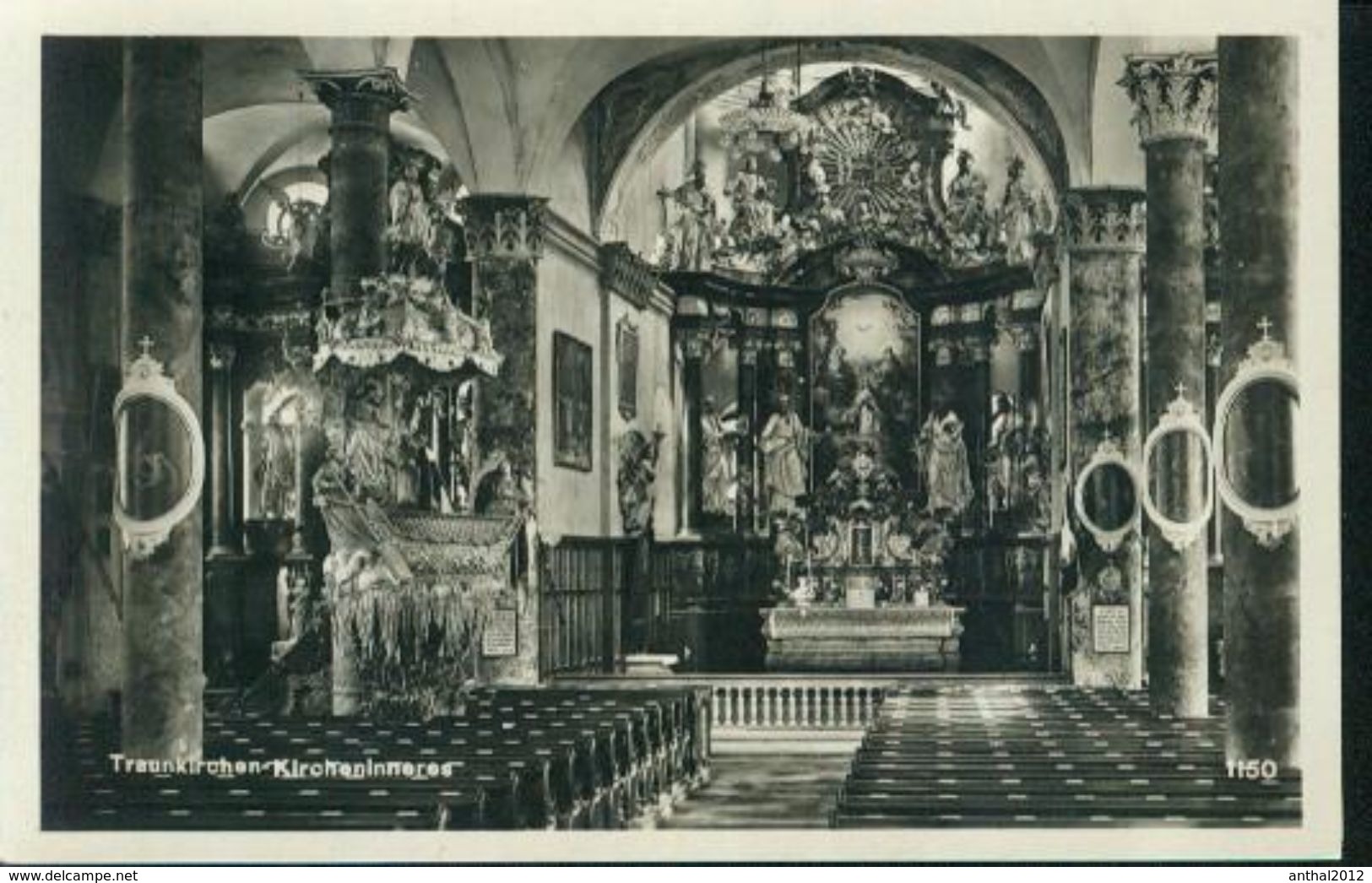 Rarität Traunkirchen OÖ Kirche Innen Schöne Kanzel Um 1910 Verlag M. Germann - Traun