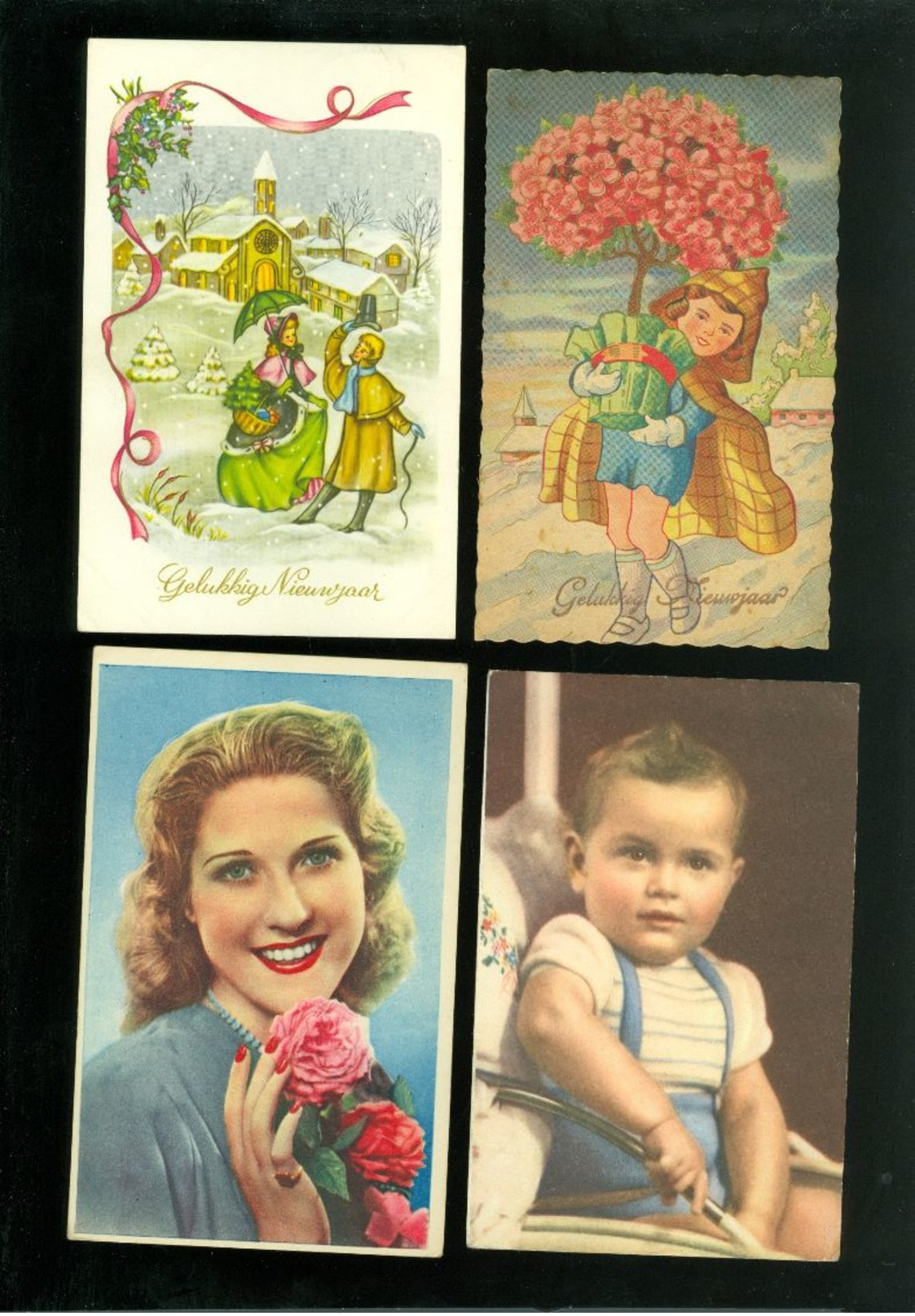 Beau lot de 60 cartes postales de fantaisie   Mooi lot 60 postkaarten van fantasie -  60 scans