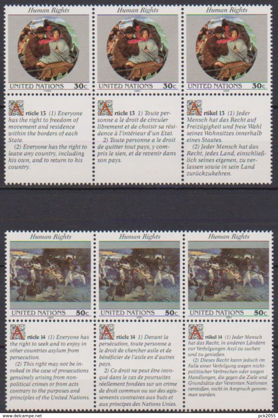 UNO New York 1991 MiNr.623 - 624 ** Postfr. Allgemeine Erklärung Der Menschenrechte ( 2748 ) Günstige Versandkosten - Unused Stamps