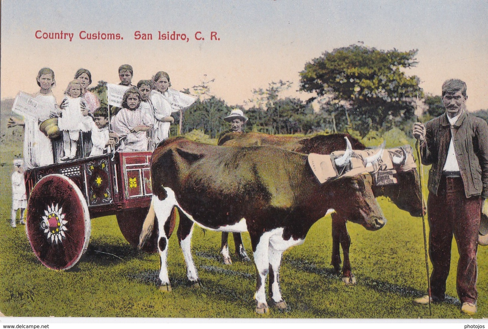 Post Card :  San Isidoro   (Costa Rica) Contry Customs  Carreta De Bueyes   Oxcart     Published By Gomez Miralles - Costa Rica