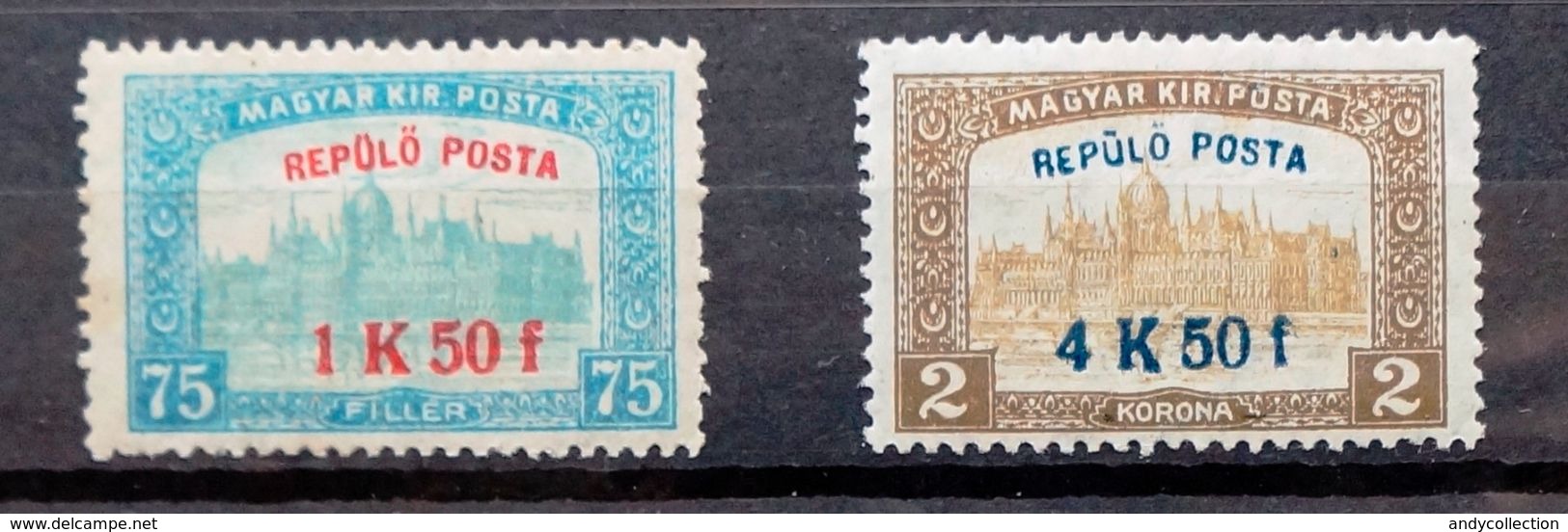 HUNGARY –1918 - Mi 210-211 FIRST AIRMAIL STAMPS MNH - Unused Stamps