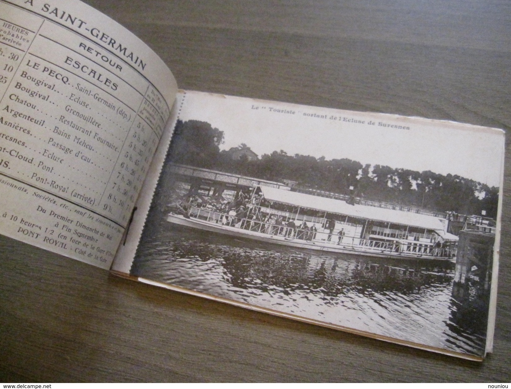 Carnet Carte Postale + Plan Touristique - Excursions Bords De Seine Vapeur  "Le Touriste" Paris Au Hâvre Suresnes écluse - La Seine Et Ses Bords