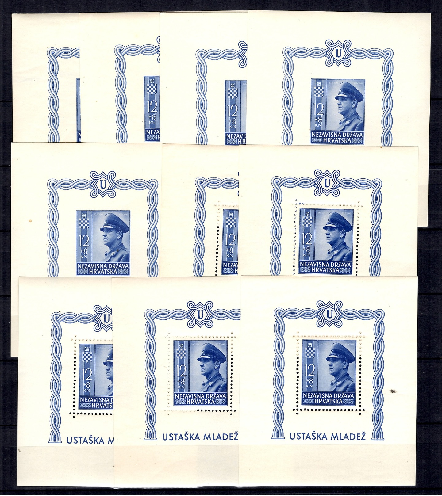 Croatie Bloc-feuillet YT N° 6, Cinq Blocs Dentelés Et Cinq Non-dentelés Neufs ** MNH. TB. A Saisir! - Croatie