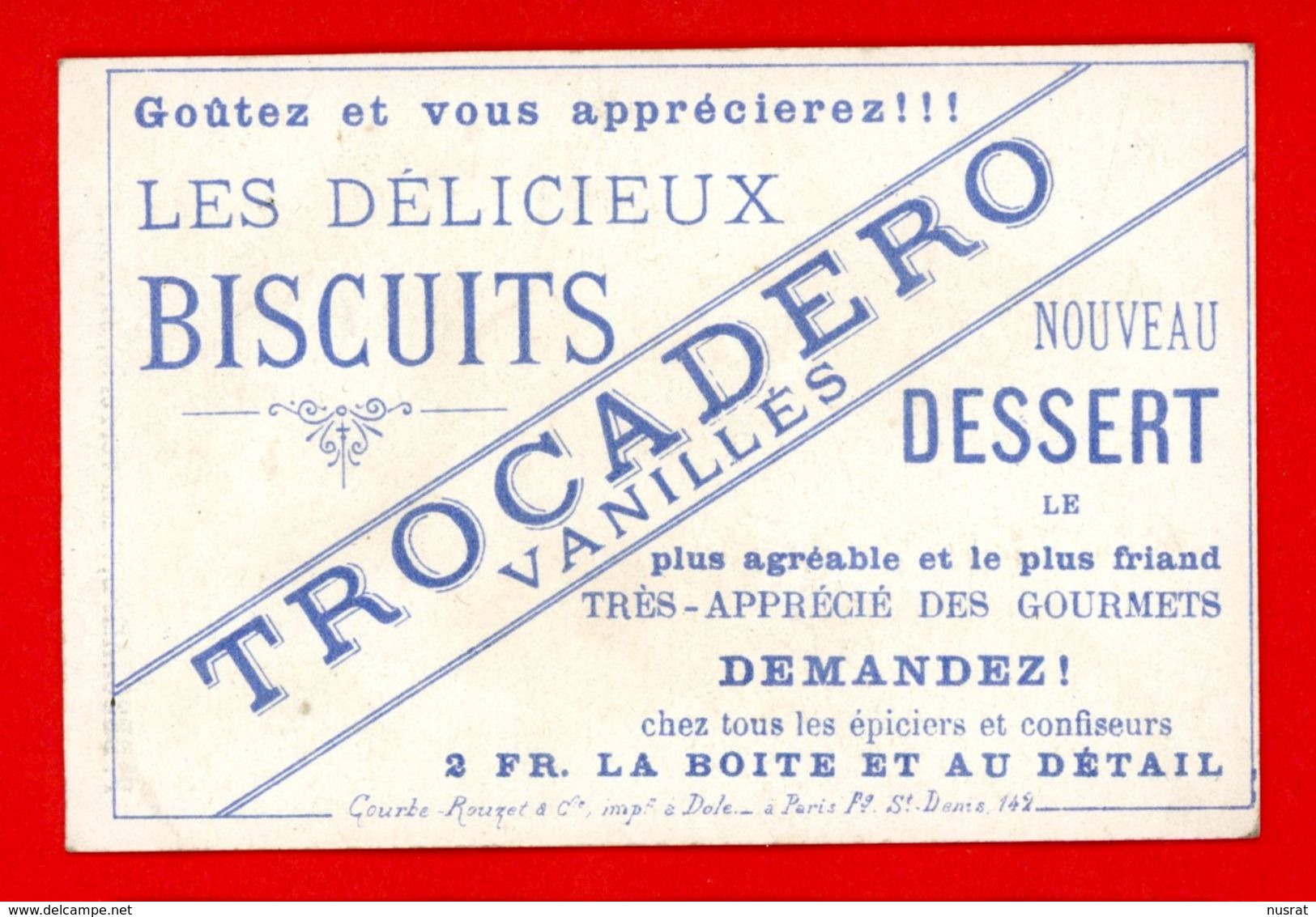 Biscuits Trocadéro, Jolie Chromo Lith. Courbe Rouzet, Fillette, Anthropomorphisme, Faisan Doré - Autres & Non Classés