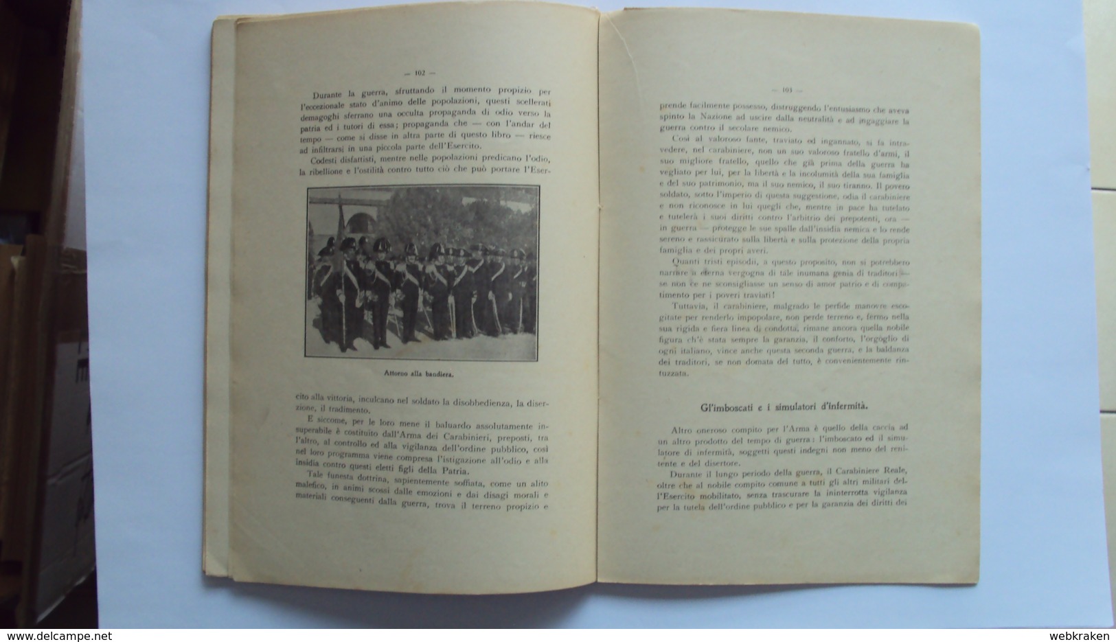 LIBRO STORIA DEI CARABINIERI LA BENEMERITA 1925