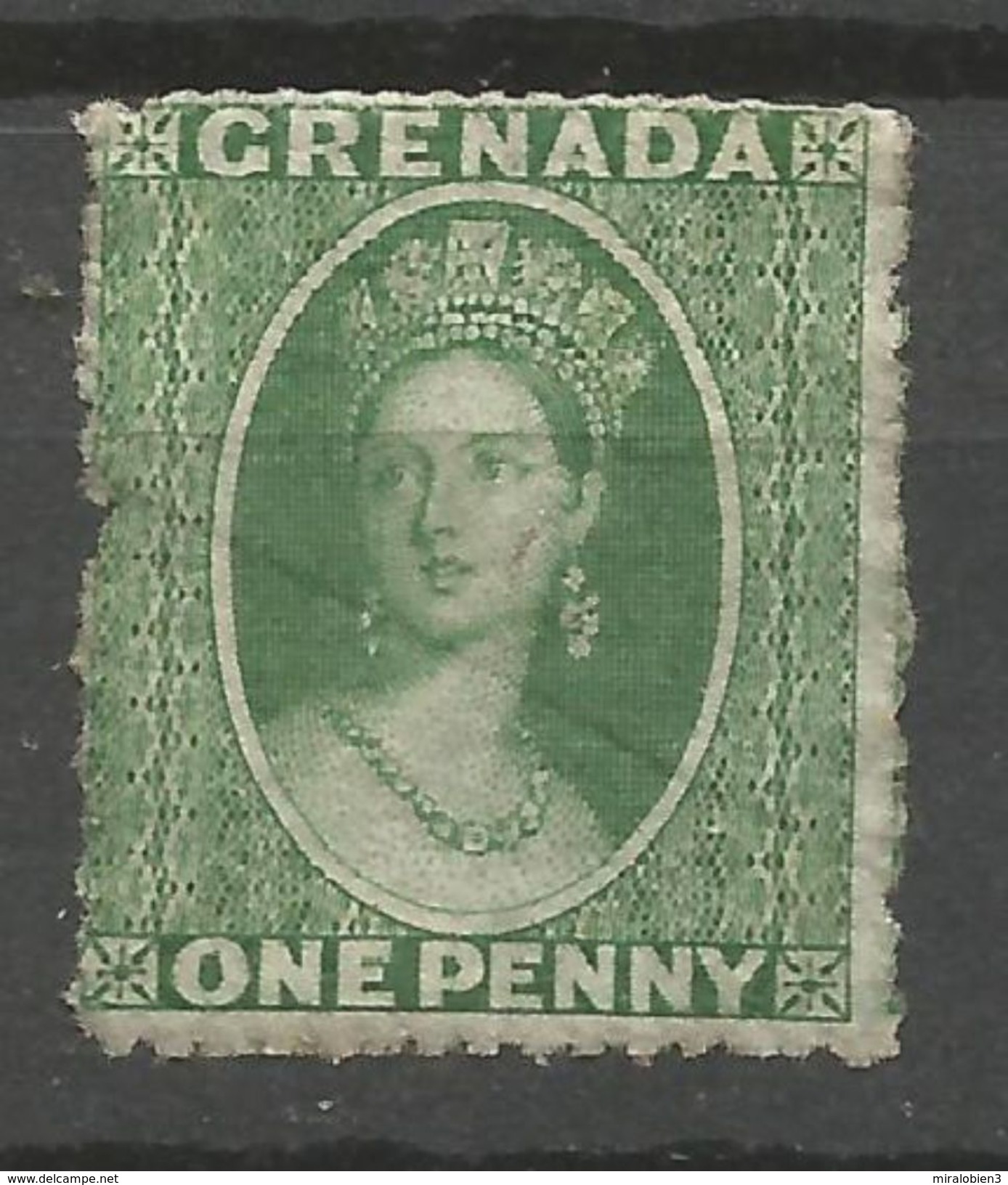 GRENADA 1861-62 REINA VICTORIA SIN FILIGRANA NO GOMA - Grenada (...-1974)