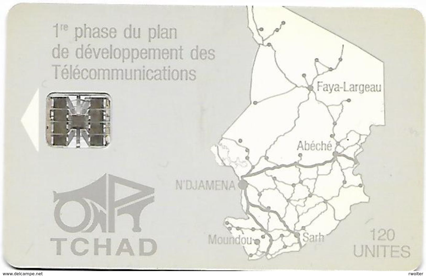 @+ Tchad - ONPT 120U - Grey Map Of Tchad SC7 - Tsjaad