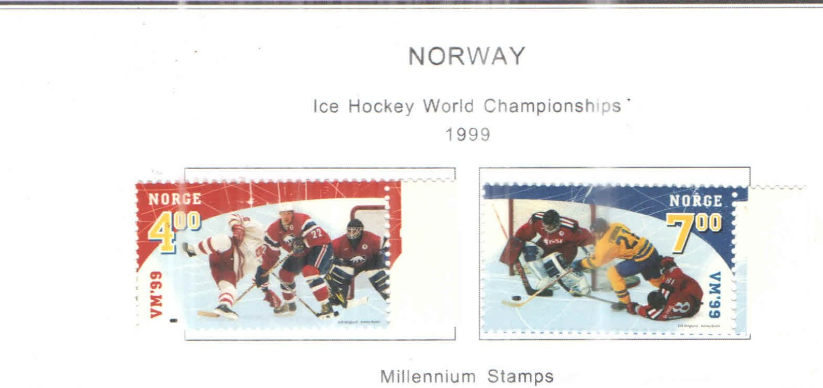 Norvegia PO 1999 Hockey Ghiaccio Scott.1222+1223+ See Scan - Nuovi