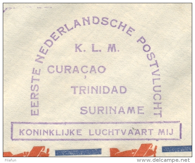 Curacao - 1938 - R-cover Met 1e KLM Vlucht Van Willemstad Via Trinidad Naar Paramaribo / Suriname - Curaçao, Nederlandse Antillen, Aruba