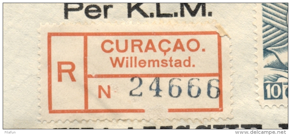 Curacao - 1938 - R-cover Met 1e KLM Vlucht Van Willemstad Via Trinidad Naar Paramaribo / Suriname - Curaçao, Nederlandse Antillen, Aruba