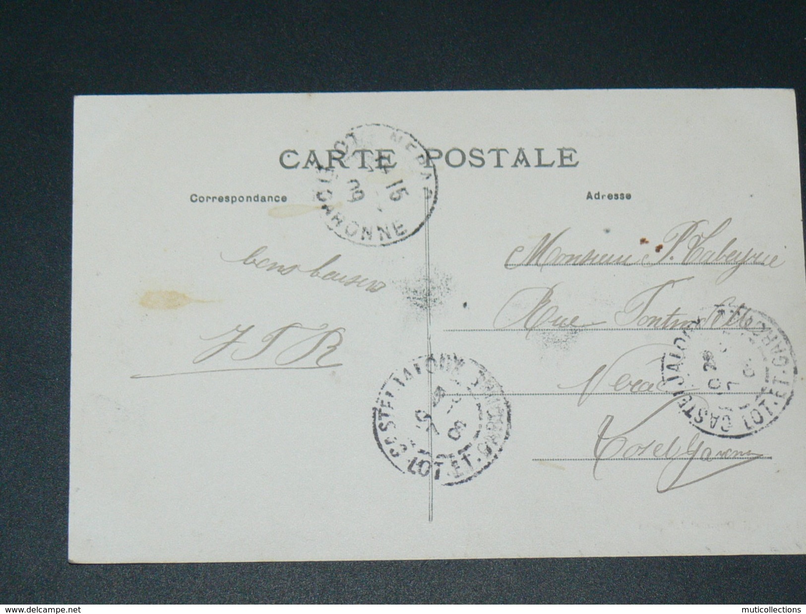 CASTELJALOUX    1910  DEVANTURE COMMERCE  GRAND CAFE / RUE GARE     CIRC  EDIT - Casteljaloux