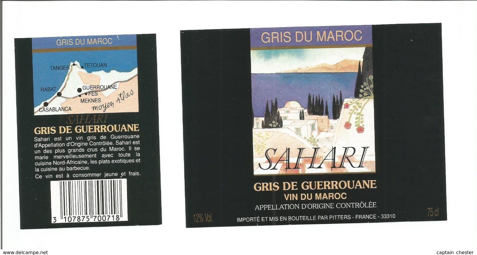 Etiquette De VIN DU MAROC " SAHARI - Gris De Guerrouane " - Rosés