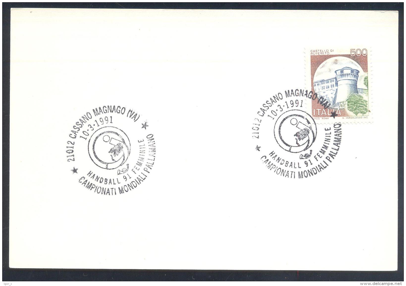 Italia 1991 Card: Handball World Championship Campionati Del Mondo Women - Handball