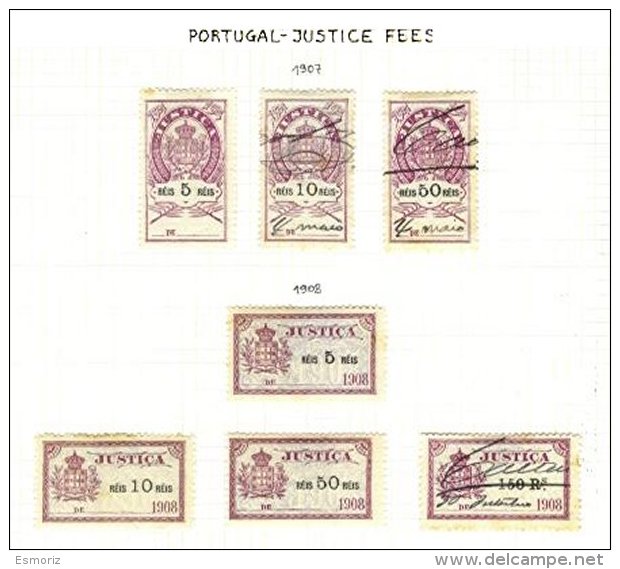 PORTUGAL, Justice Fees, PB 66/68, 79/82, */o M/U, F/VF - Nuevos