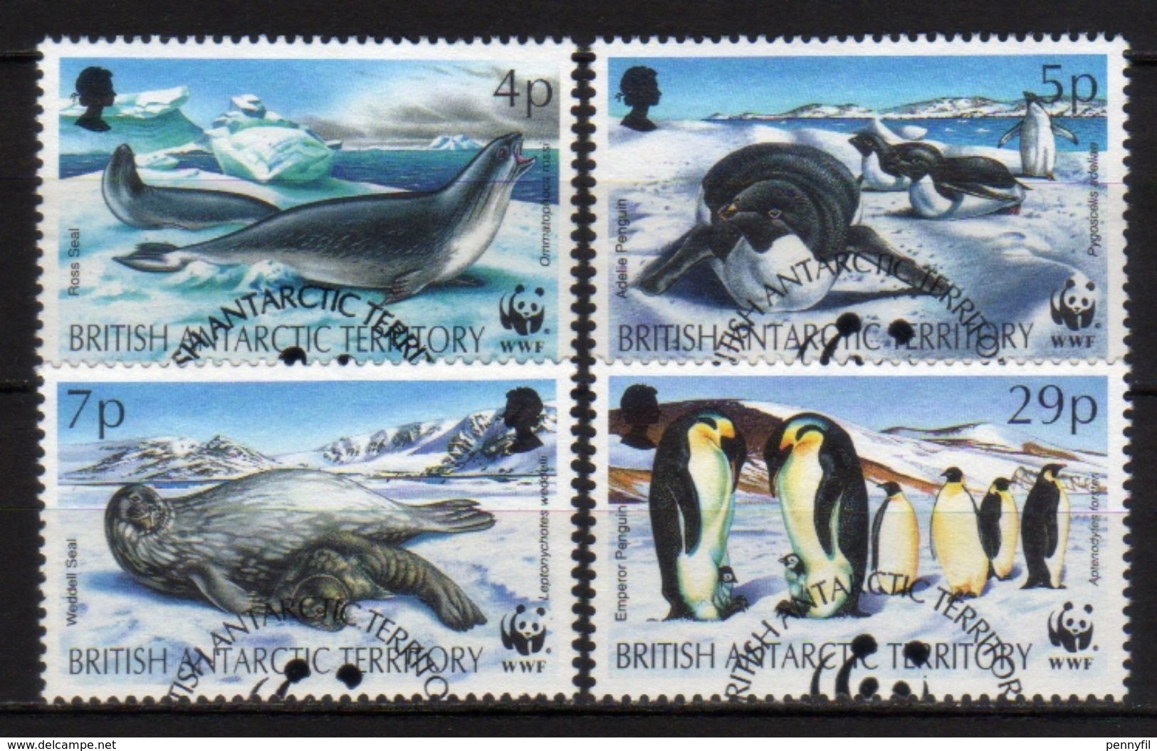 BRITISH ANTARTIC TERRITORY - 1992 Scott# 192+193+194+195 USED WWF - Usati