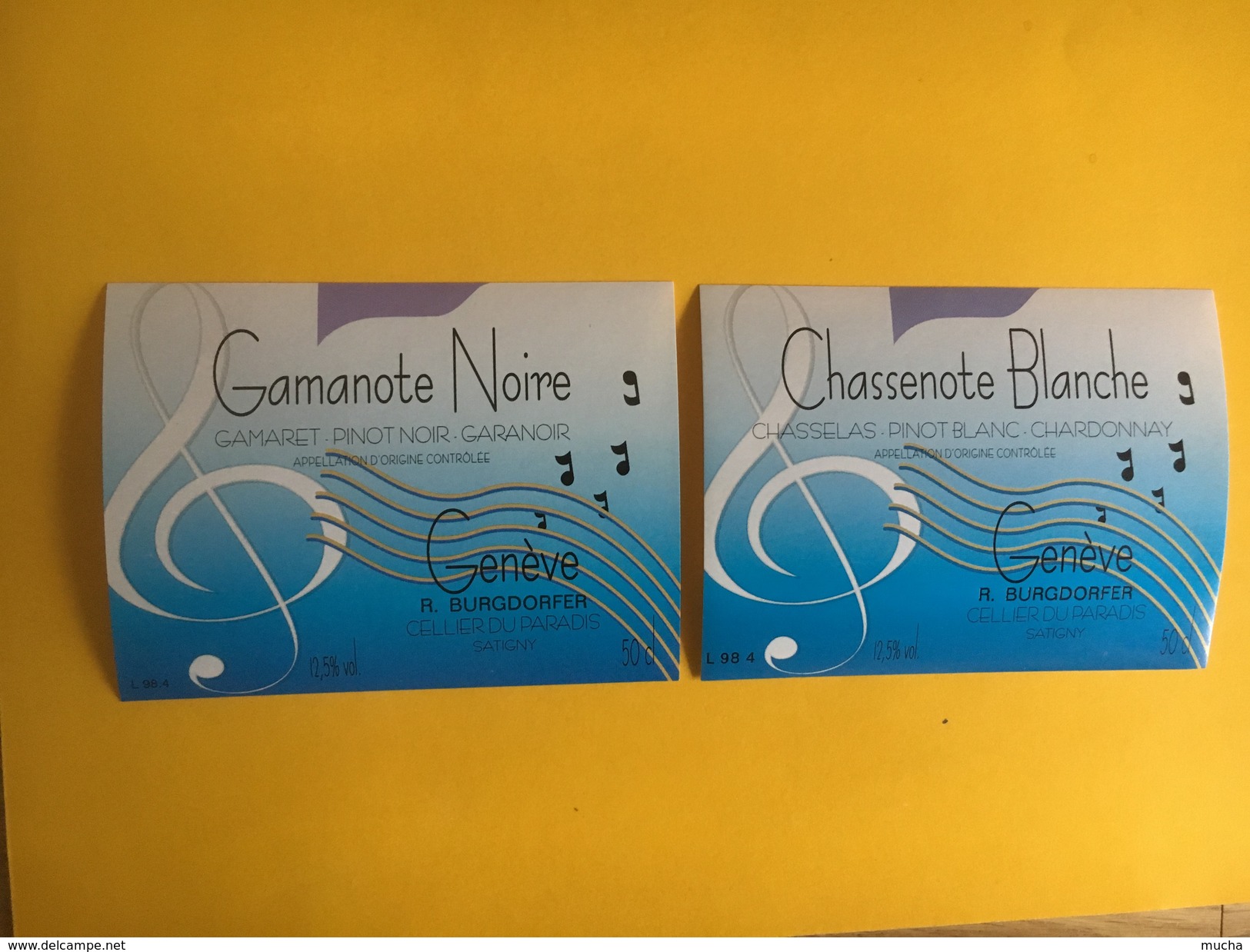 5206 - Chassenote Blanche (pinot Blanc, Chasselas, Chardonnay) & Gamanote Noire (Gamaret,Pinot Noir,garanoir) Suisse 2 - Musik