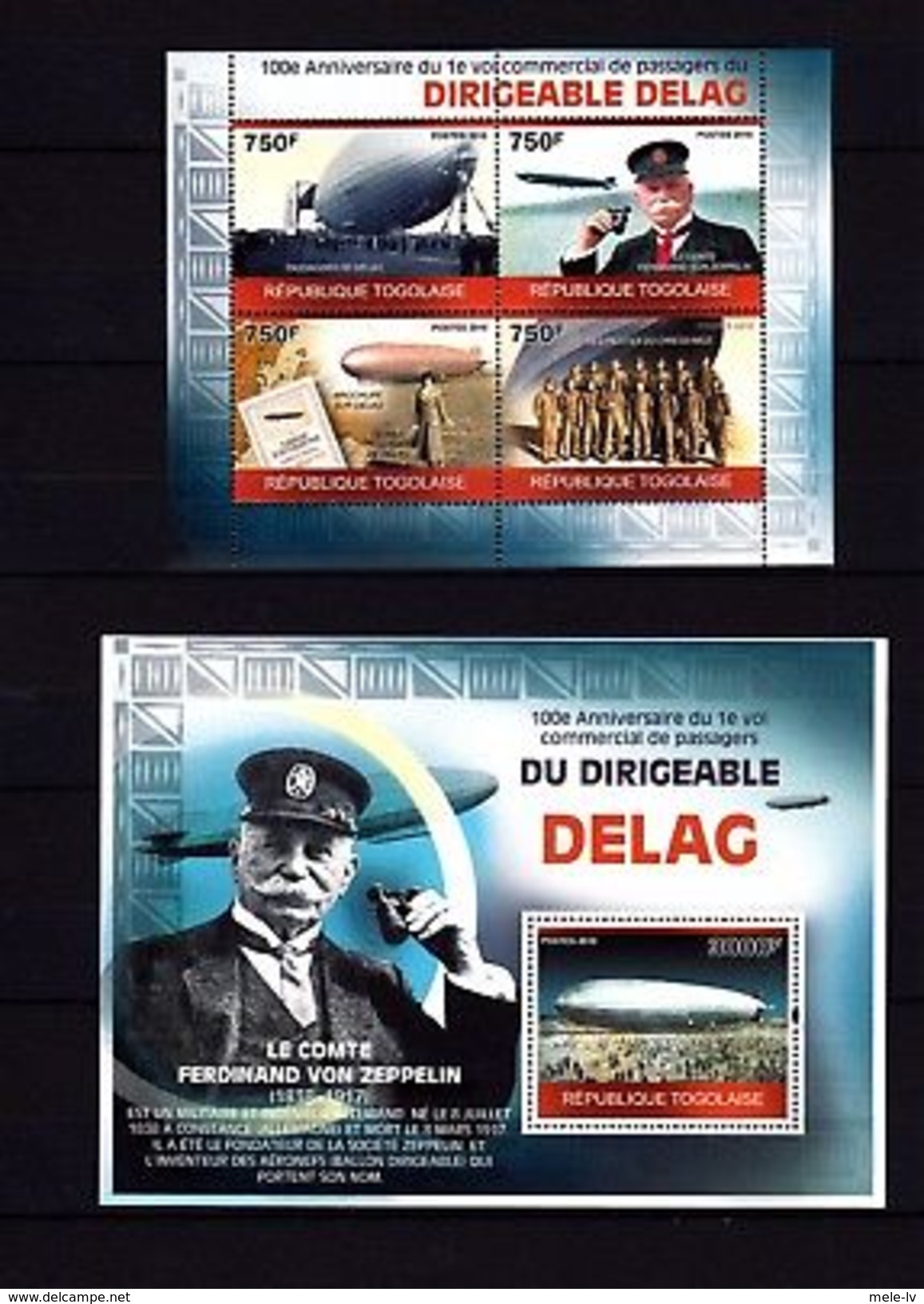 Togo 2010 Airships Zeppelin MNH -(WB2) - Airplanes