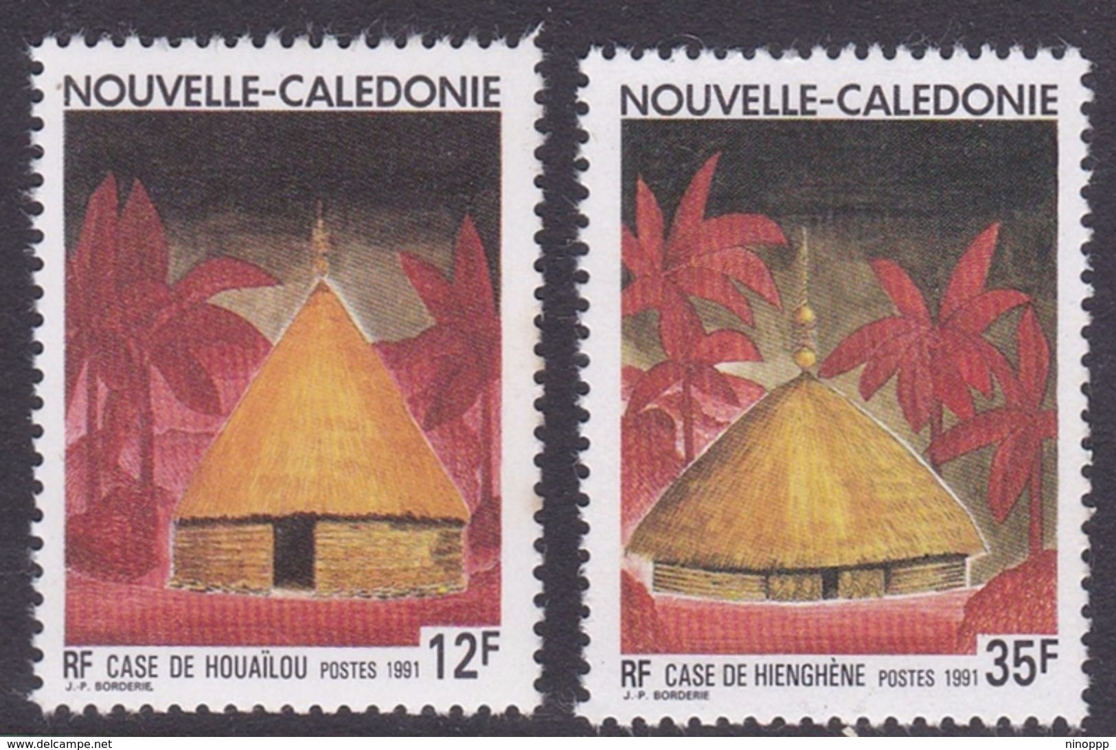 New Caledonia SG 912-913, 1991 Melanesian Huts, Mint Never Hinged - Unused Stamps