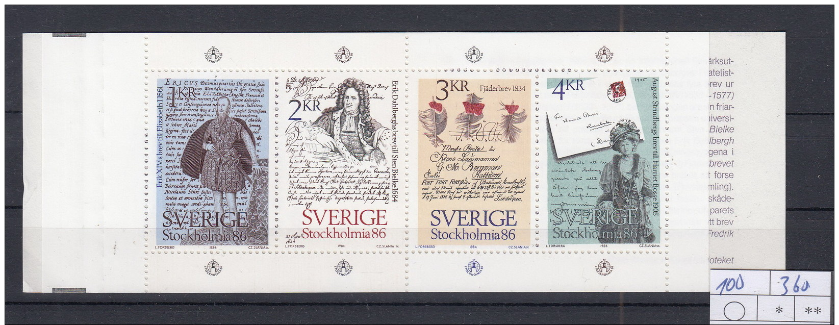 Schweden Michel Cat.No. Booklet Mnh/** 100 - 1981-..