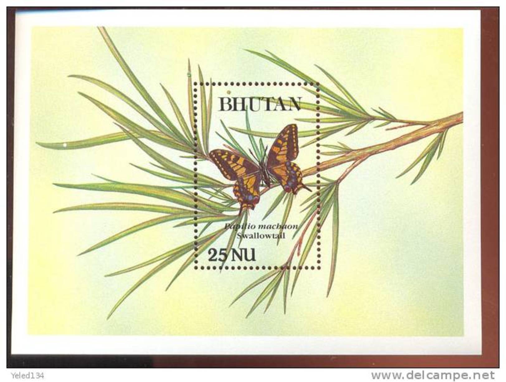 MINT NEVER HINGED SOUVENIR SHEET OF BUTTERFLIES  SWALLOWTAIL (  BHUTAN  844 - Schmetterlinge