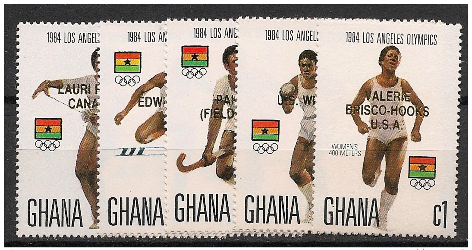 Ghana - 1984 - N°Yv. 865 à 869 - JO Los Angeles / Olympics - Neuf Luxe ** / MNH / Postfrisch - Ghana (1957-...)