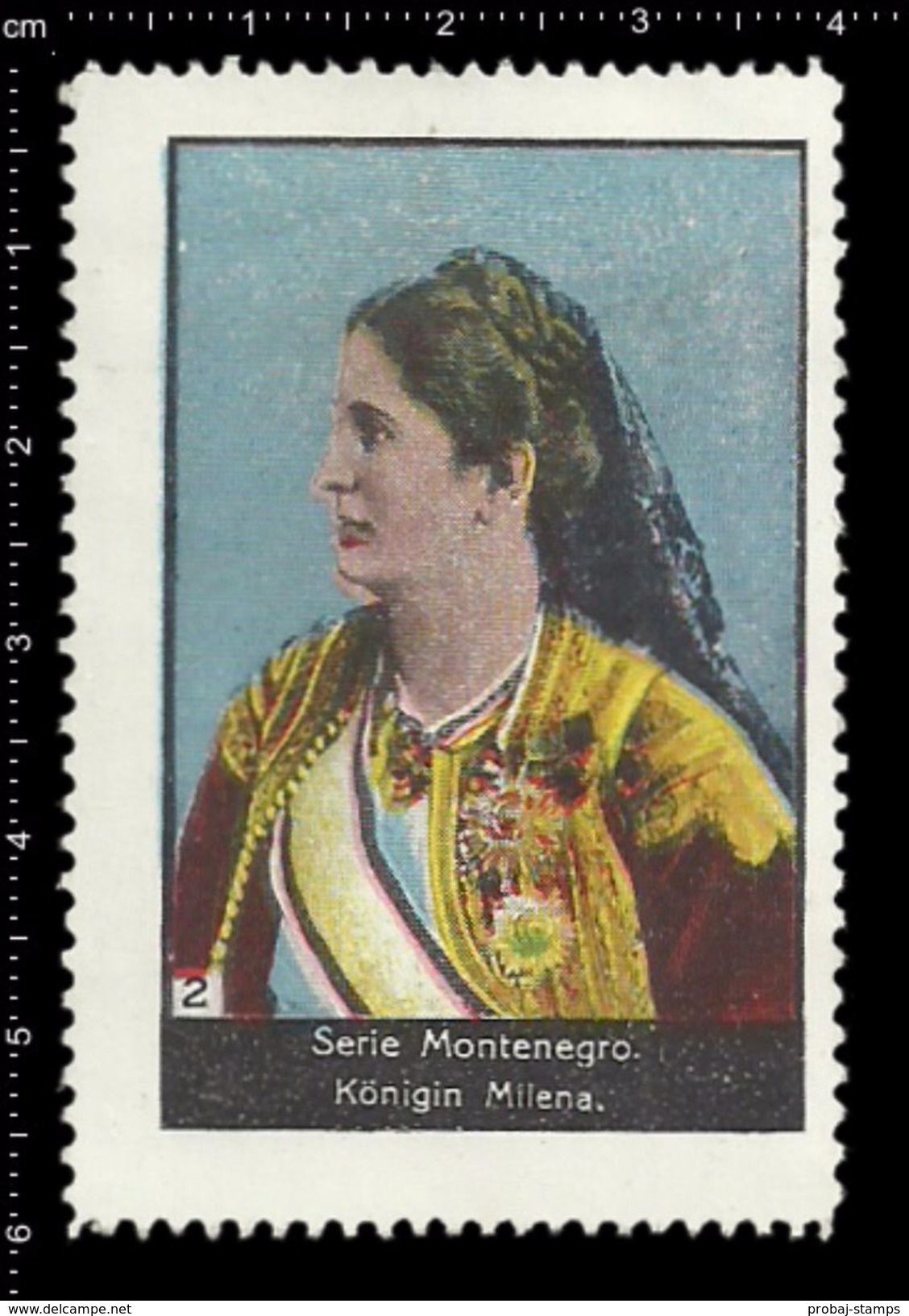 German Poster Stamps, Reklamemarke, Cinderellas, Montenegro, Königin Milena, Queen - Erinnophilie