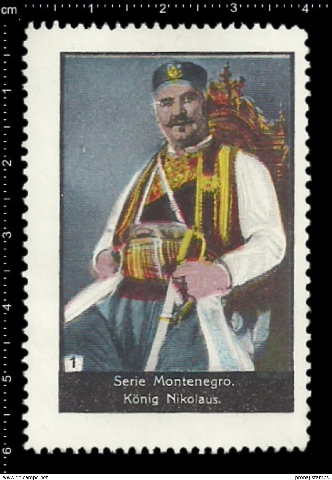 German Poster Stamps, Reklamemarke, Cinderellas, Montenegro, König Nikolaus, King - Erinnophilie