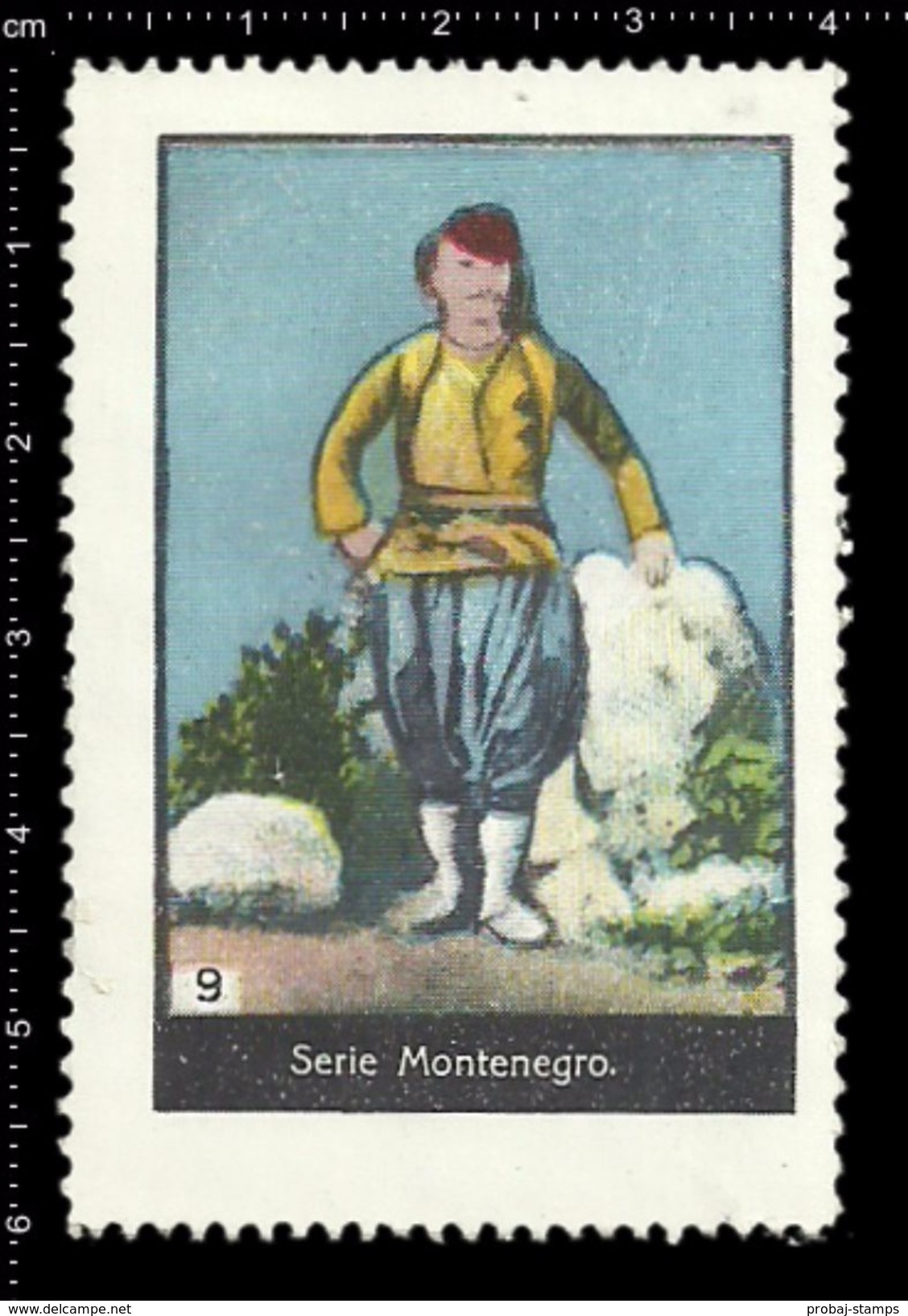 German Poster Stamps, Reklamemarke, Cinderellas, Montenegro, Soldier, Soldat - Erinnophilie