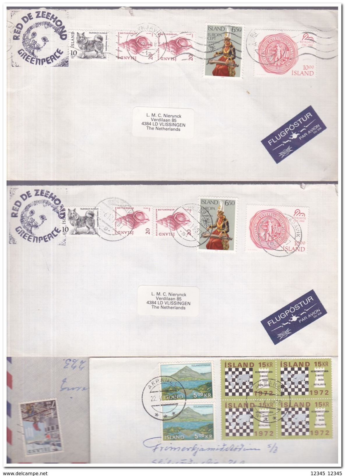 IJsland, 12 Envelopes - Enteros Postales