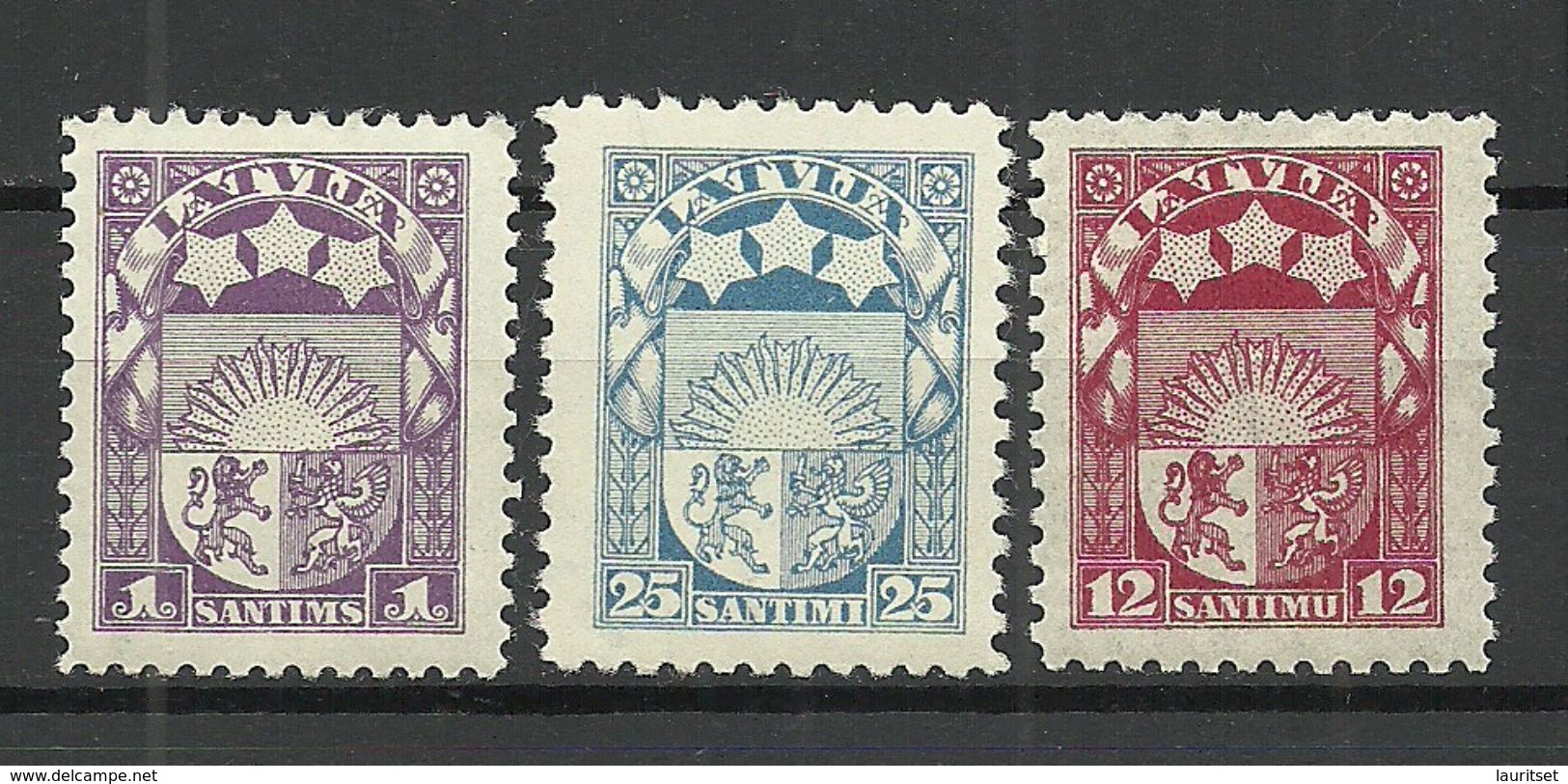 LETTLAND Latvia 1923/25 Wappe 3 Ex * - Lettonie