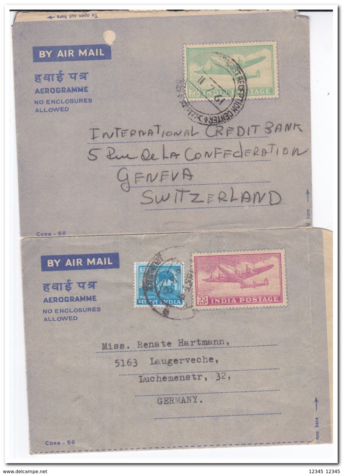 India, 10 Envelopes - Omslagen
