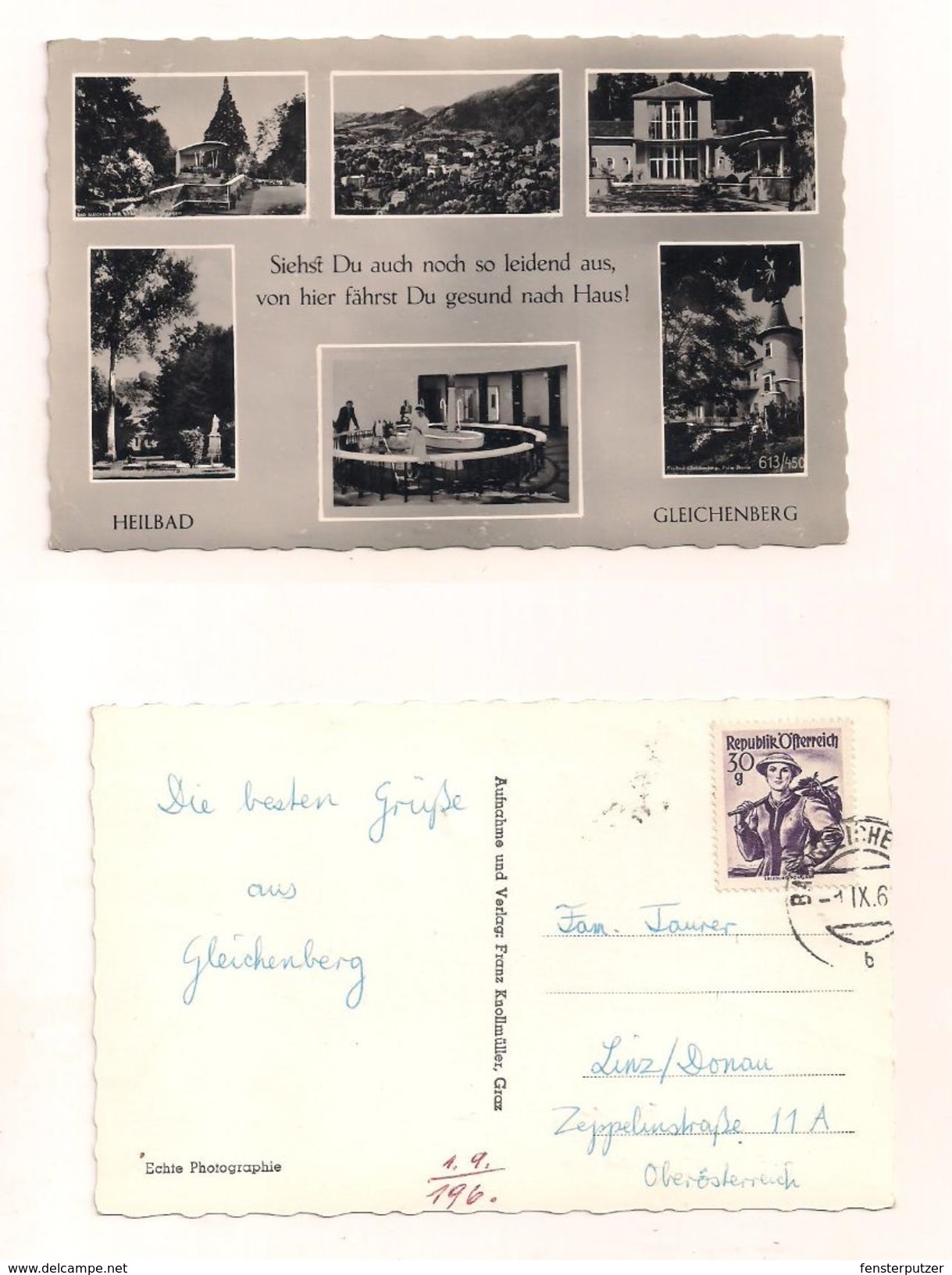AK Heilbad Gleichenberg  - 1.9.196? - Echt Gelaufen - 6-Bilderkarte - Bad Gleichenberg