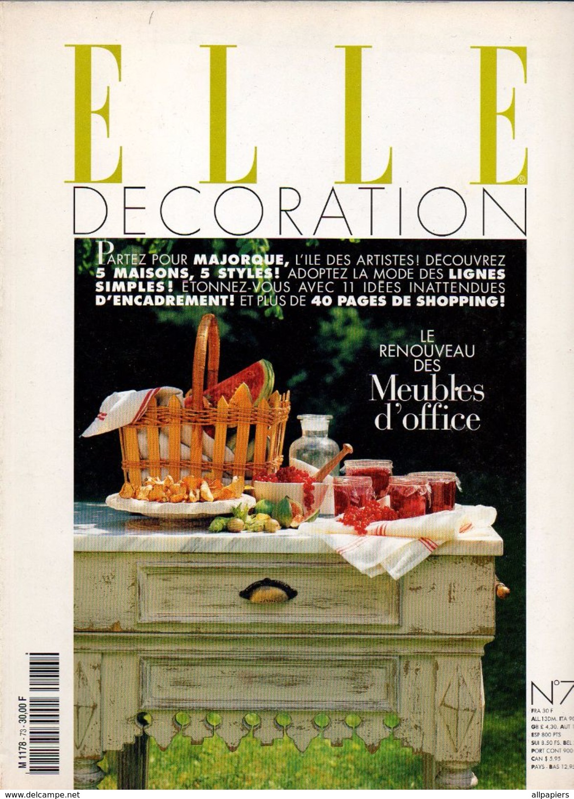 Elle Décoration N°73 Le Renouveau Des Meubles D'office - Partez Pour Majorque - Découvrez 5 Maison 5 Styles De 1997 - Maison & Décoration