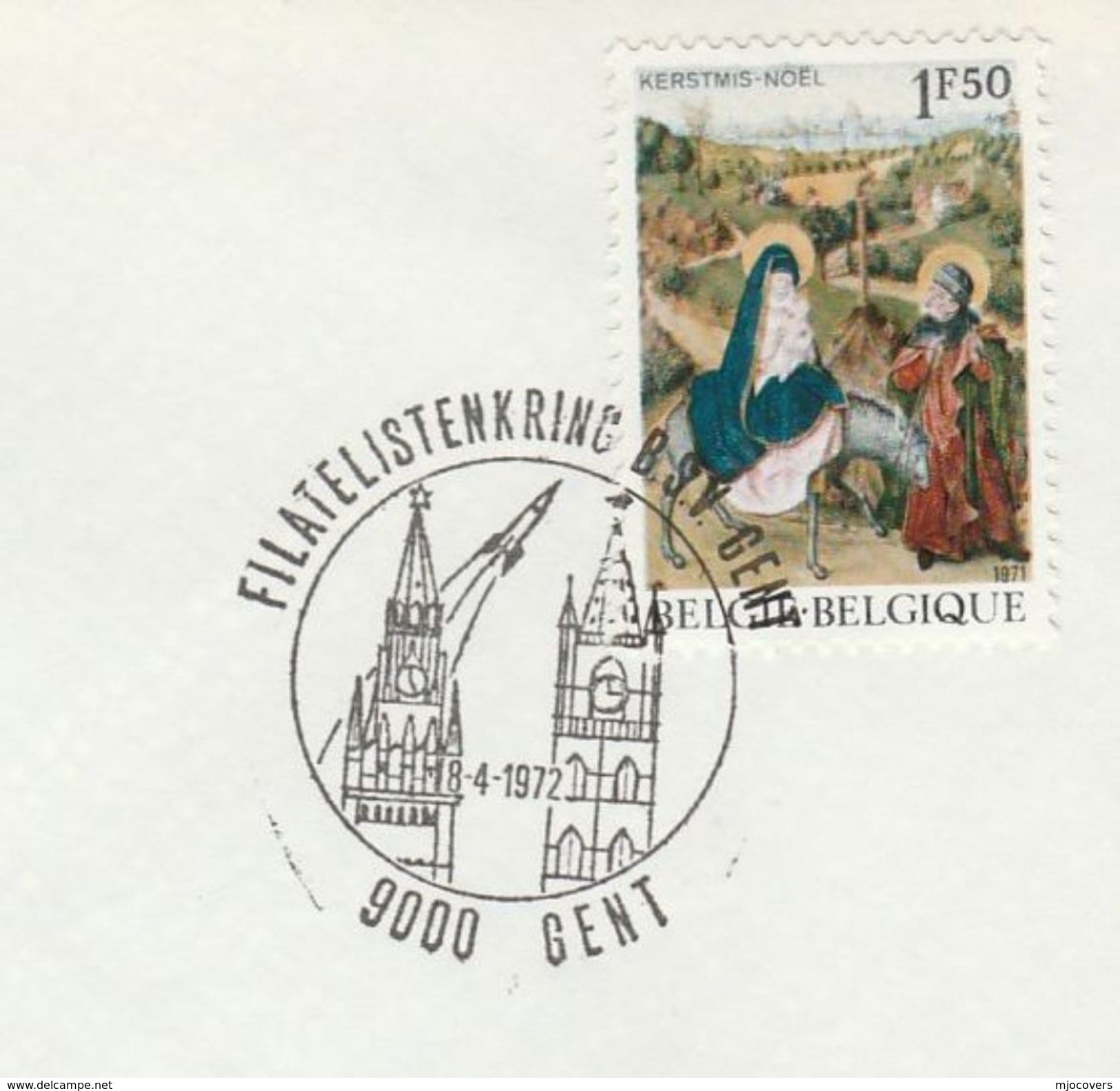 1972 Gent ROCKET EVENT COVER Belgium, Stamps Christmas Space Religion - Europe