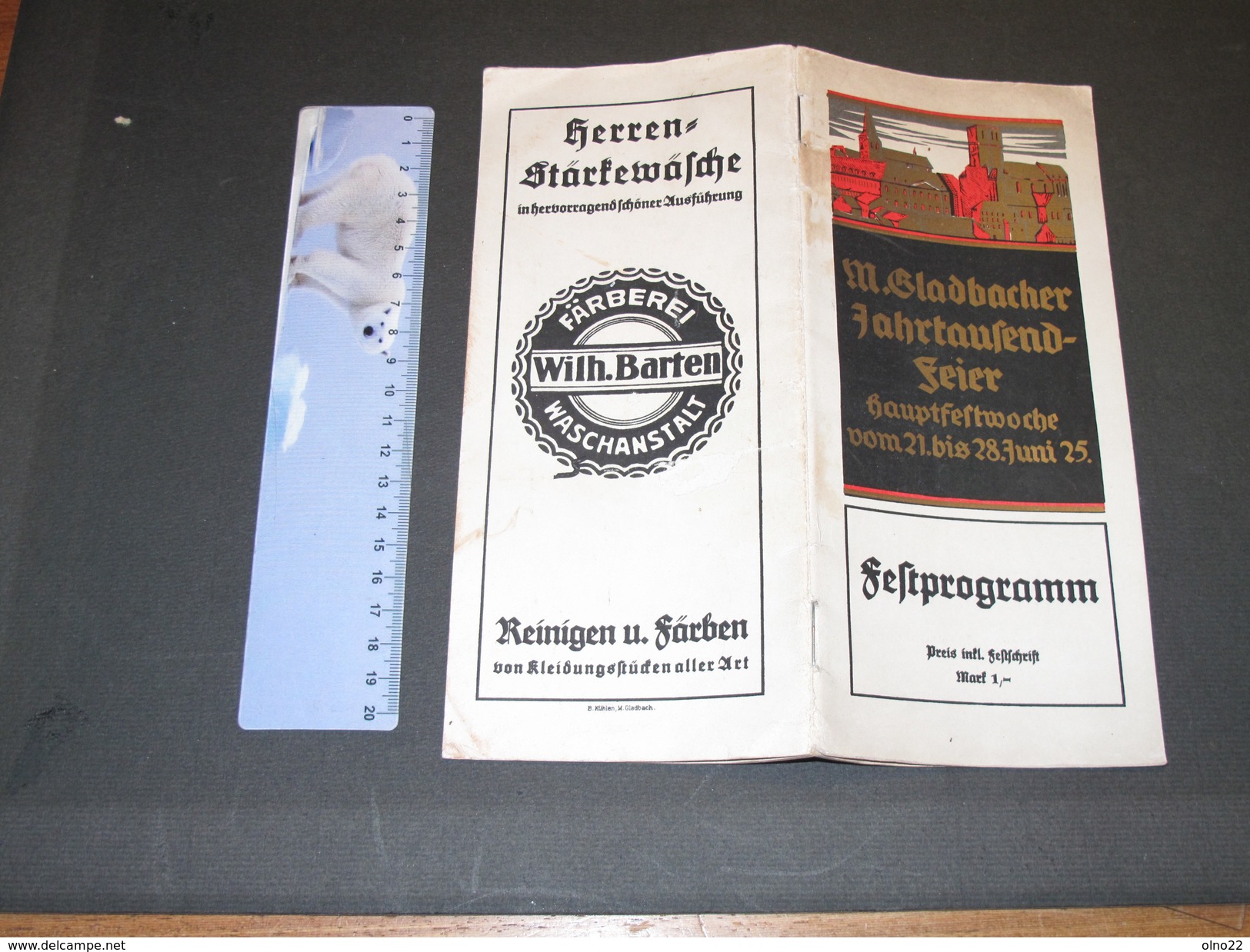 STADT M.GLADBACH - FEST PROGRAMM - M MUNCHENGLADBACHER JAHRTAUFEND-FEIER 21/28/7/1925 - Programme