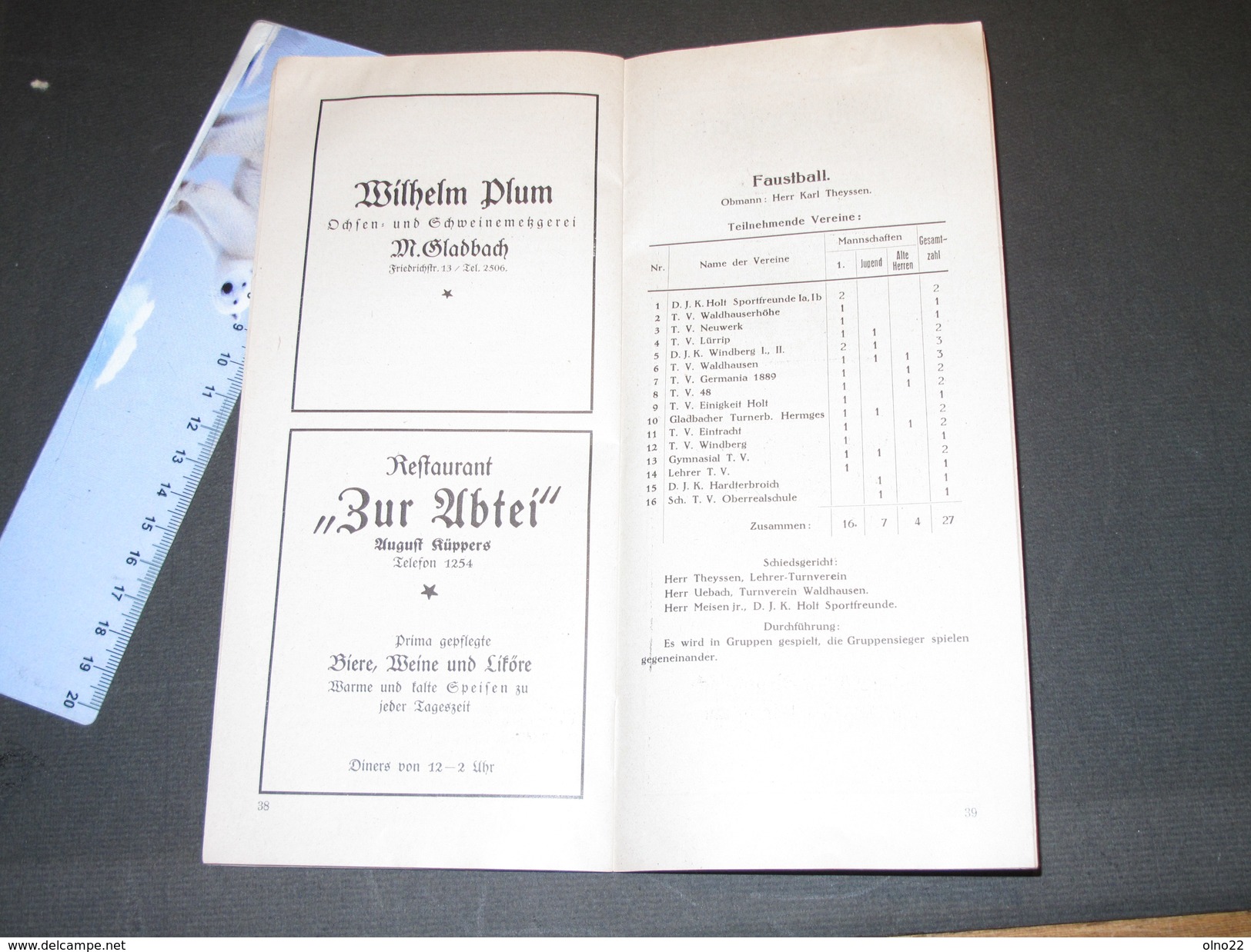 STADT M.GLADBACH - FEST PROGRAMM - M MUNCHENGLADBACHER JAHRTAUFEND-FEIER 21/28/7/1925 - Programme